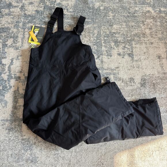 All In Motion Snow Pants Black Boys Girls XL 14 NEW Bibs Waterproof Snow - Picture 1 of 8